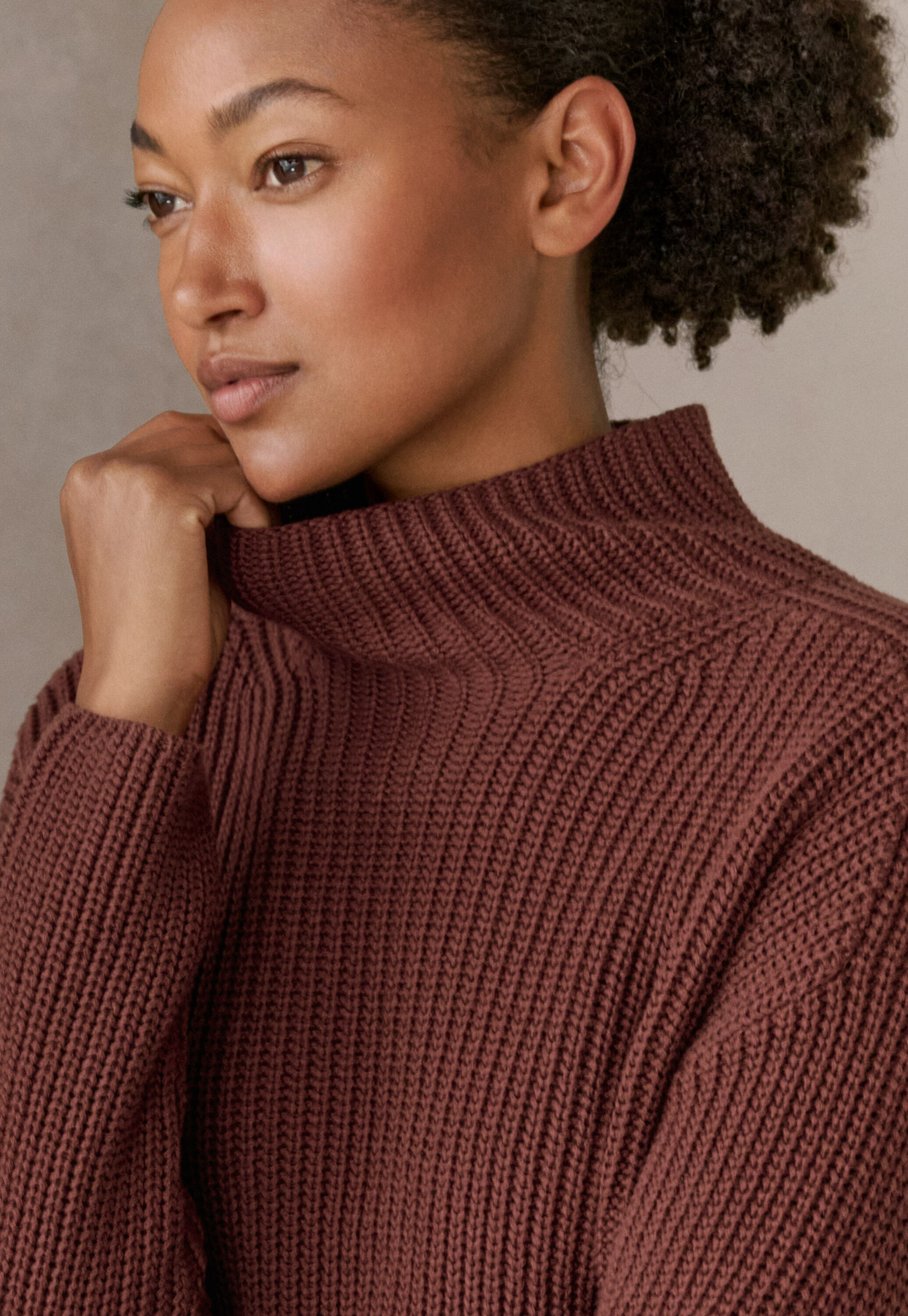 Funnel-neck sweater