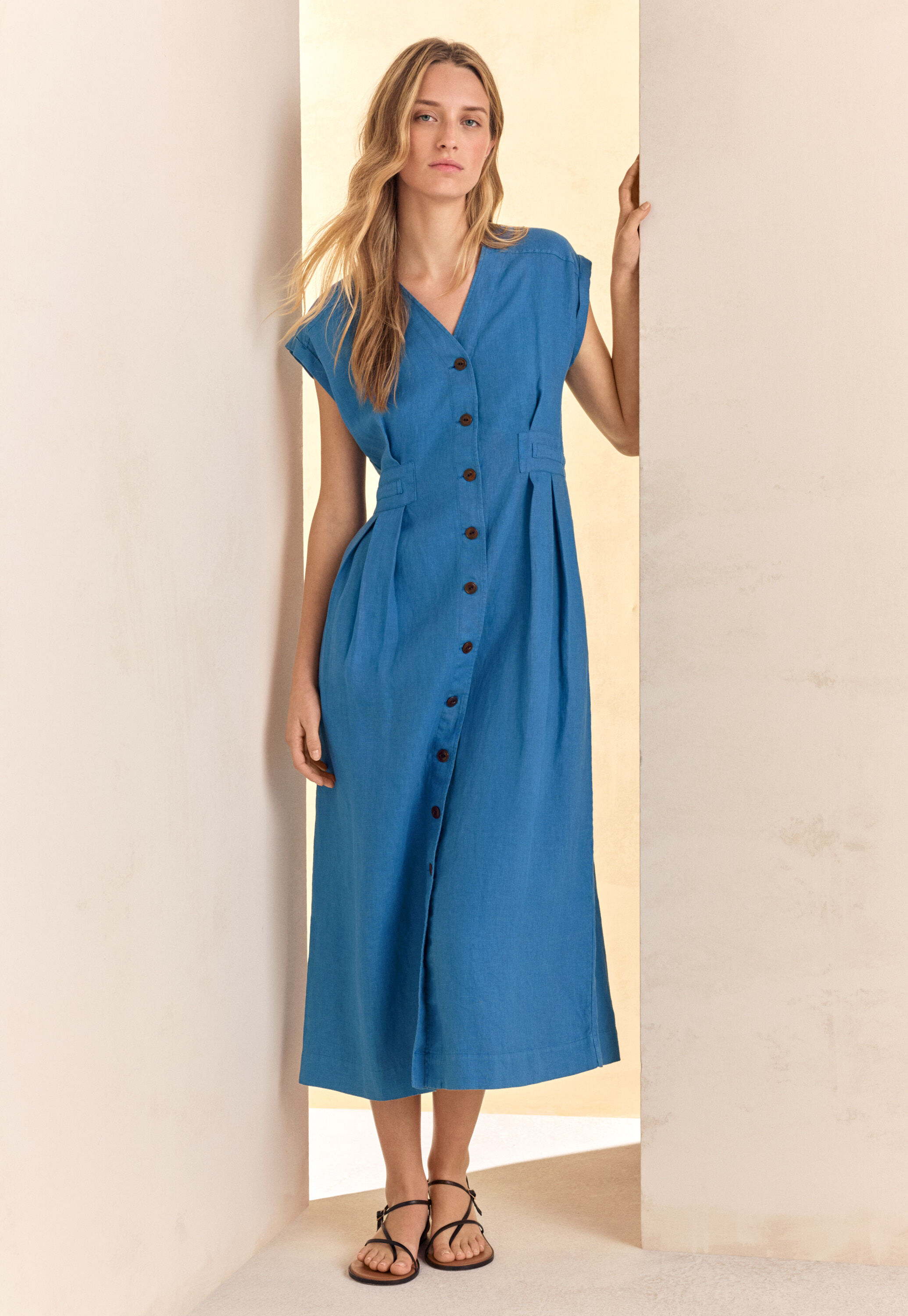 Peplum-detail dress