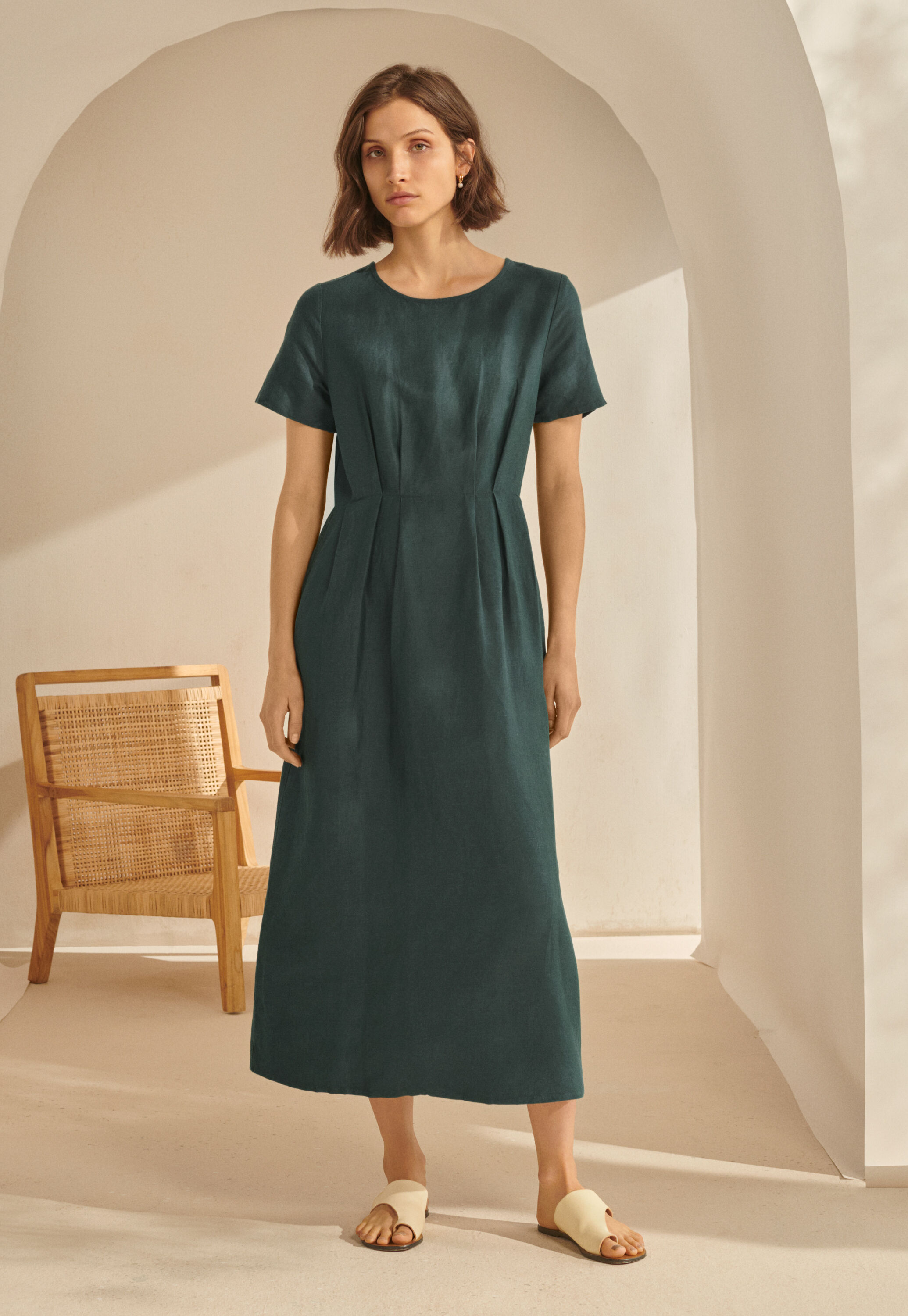 Peplum-detail dress