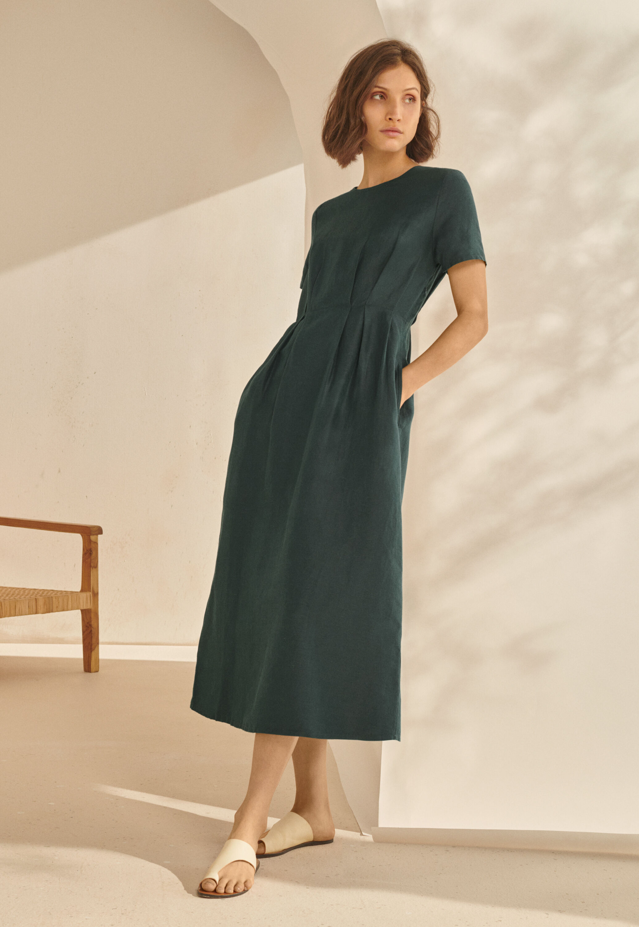 Peplum-detail dress