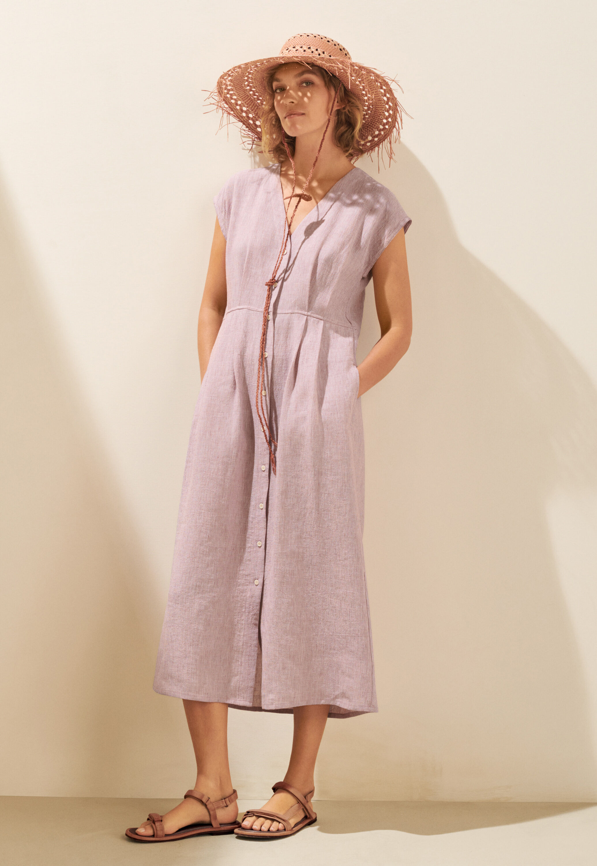 Peplum-detail dress