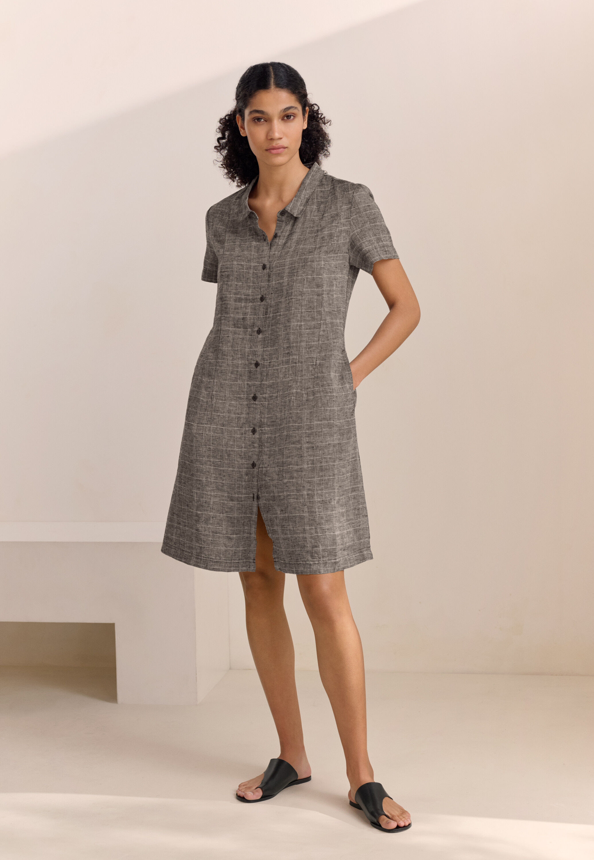 Peplum-detail dress