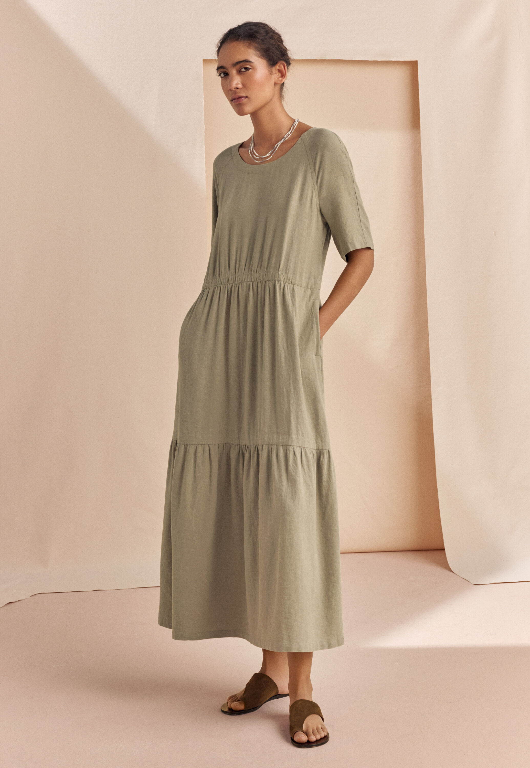 Peplum-detail dress