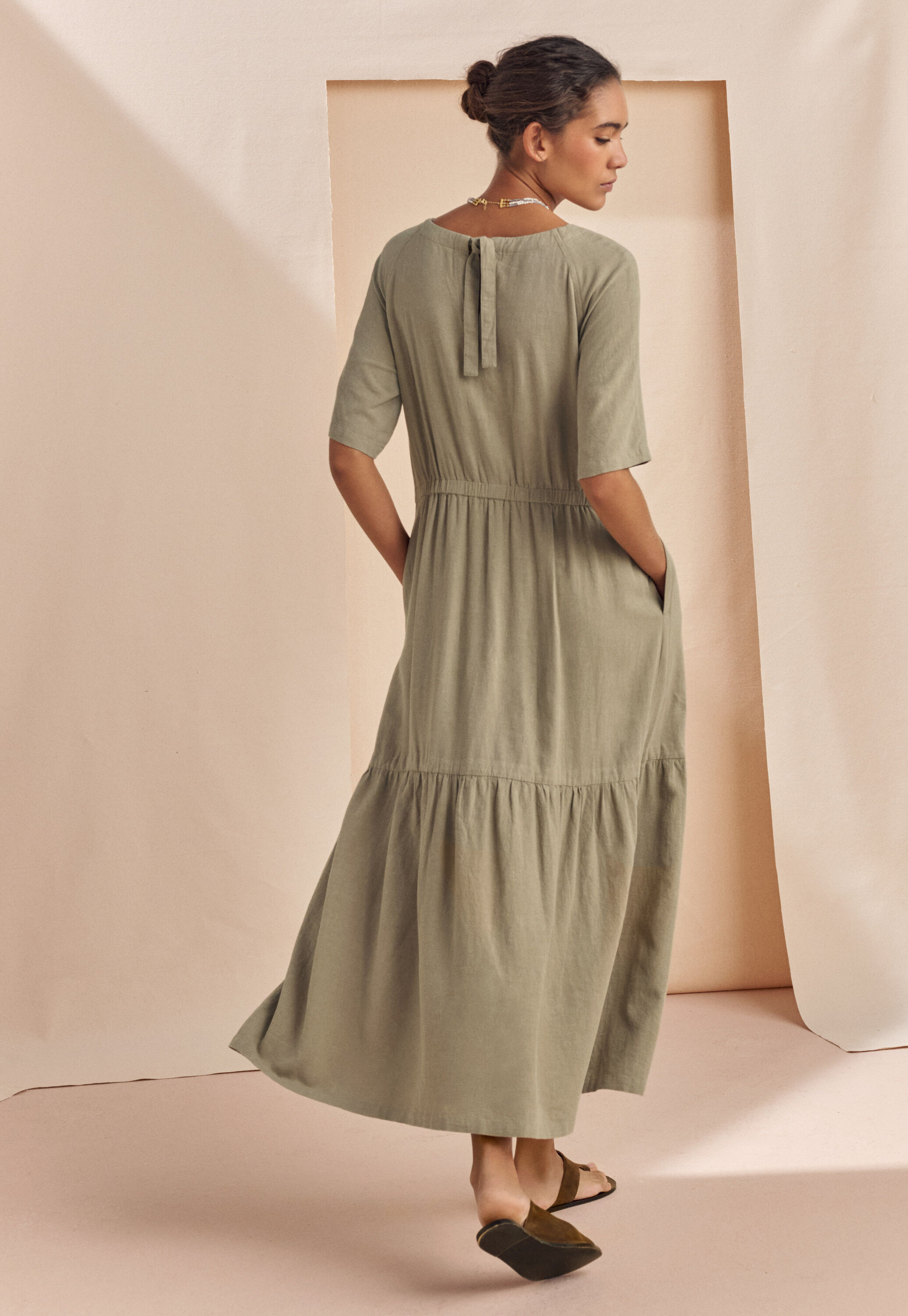 Peplum-detail dress