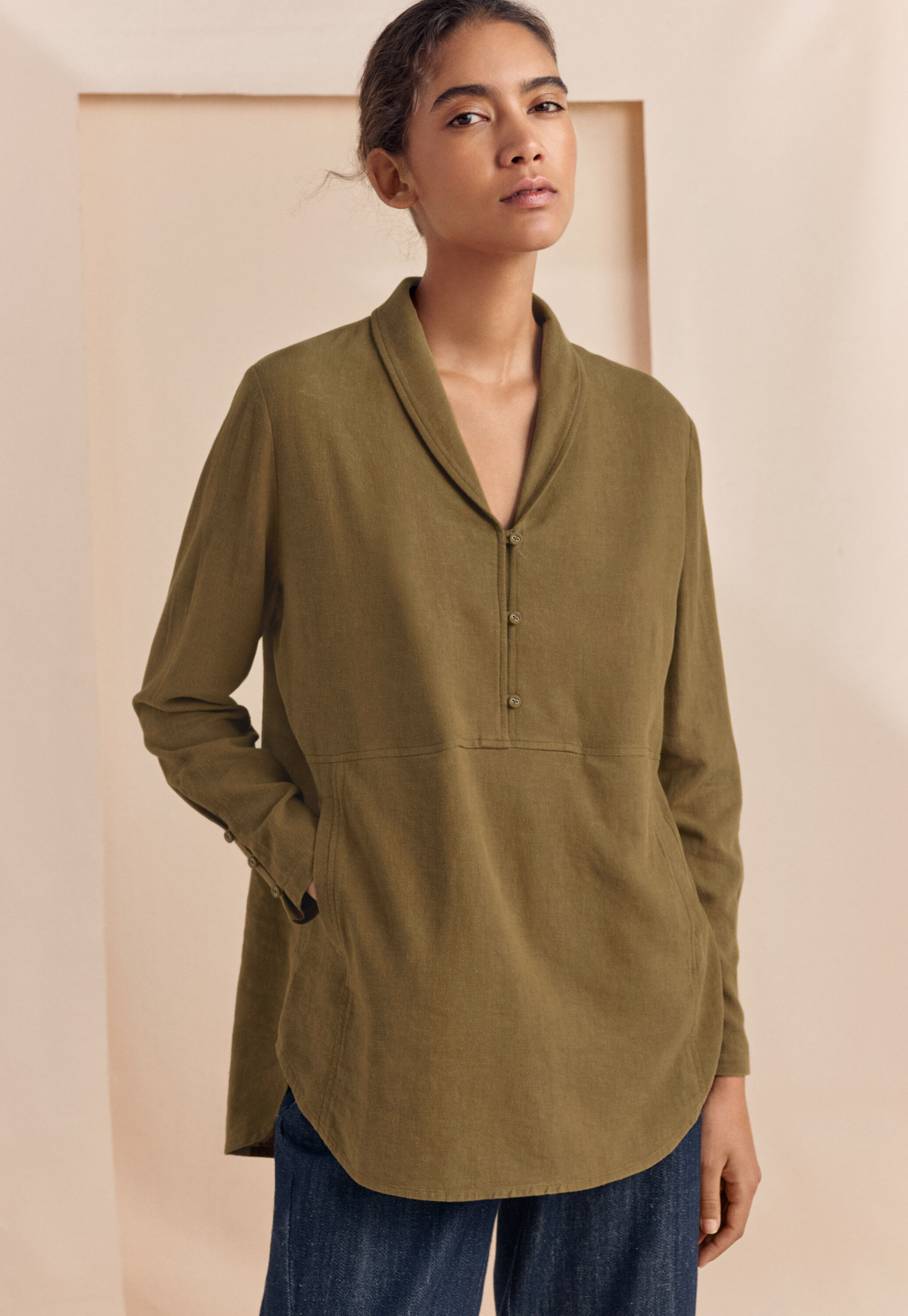 Peplum-detail dress