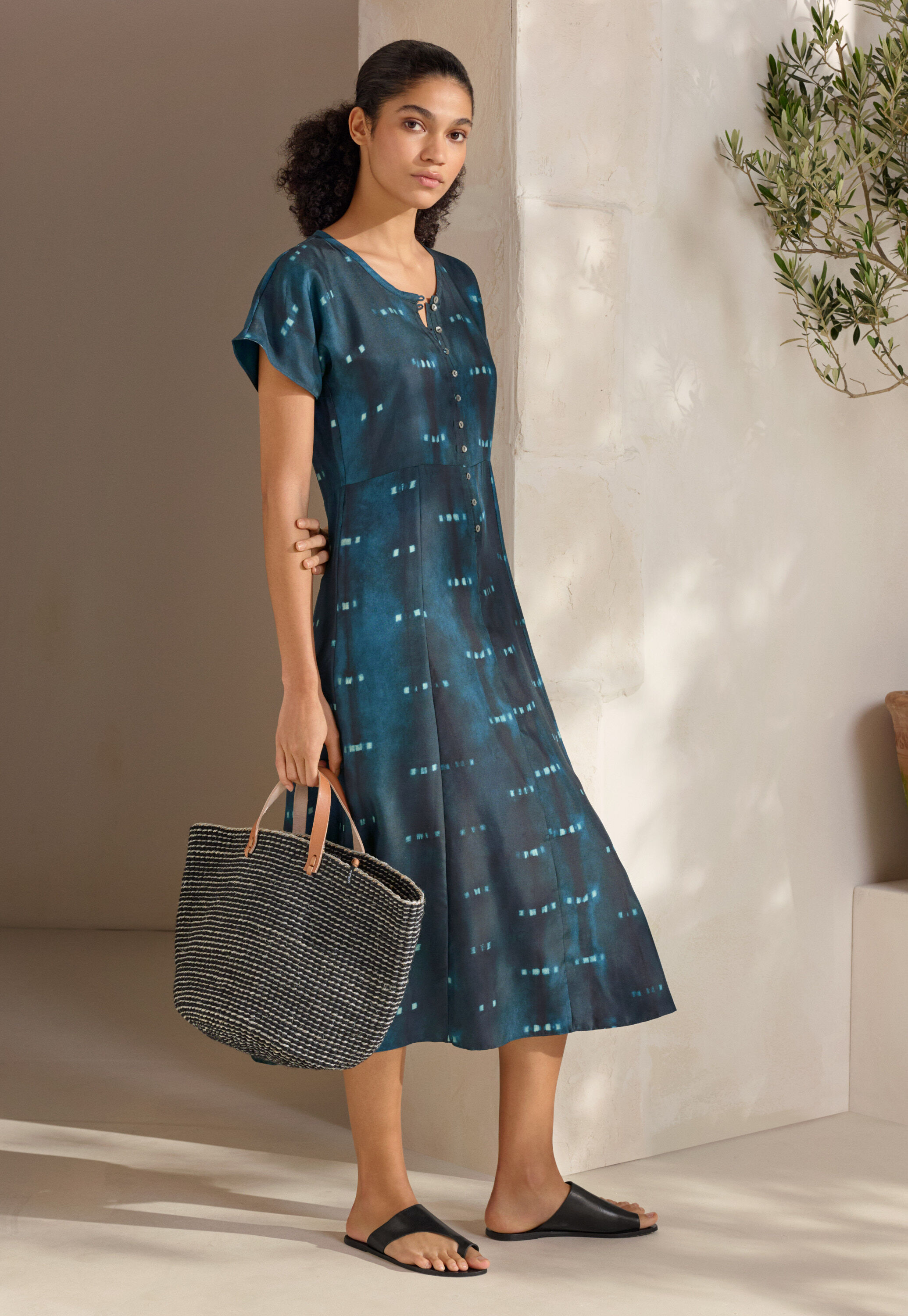 Peplum-detail dress