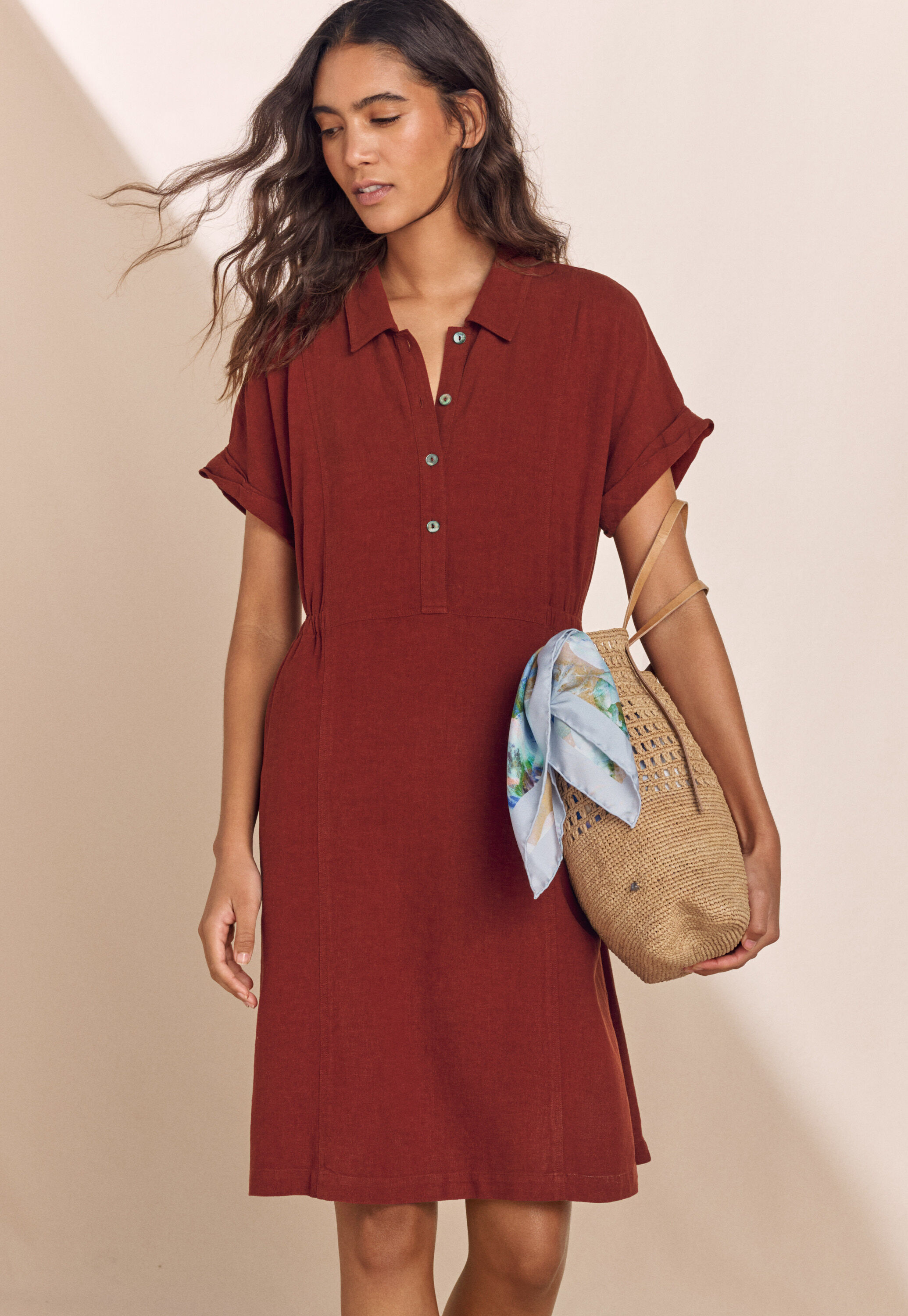Peplum-detail dress