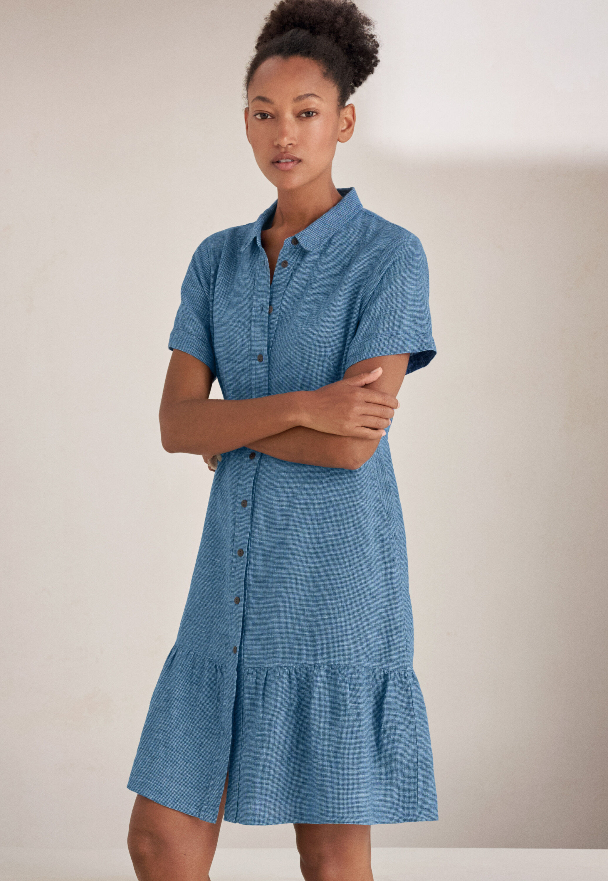 Peplum-detail dress