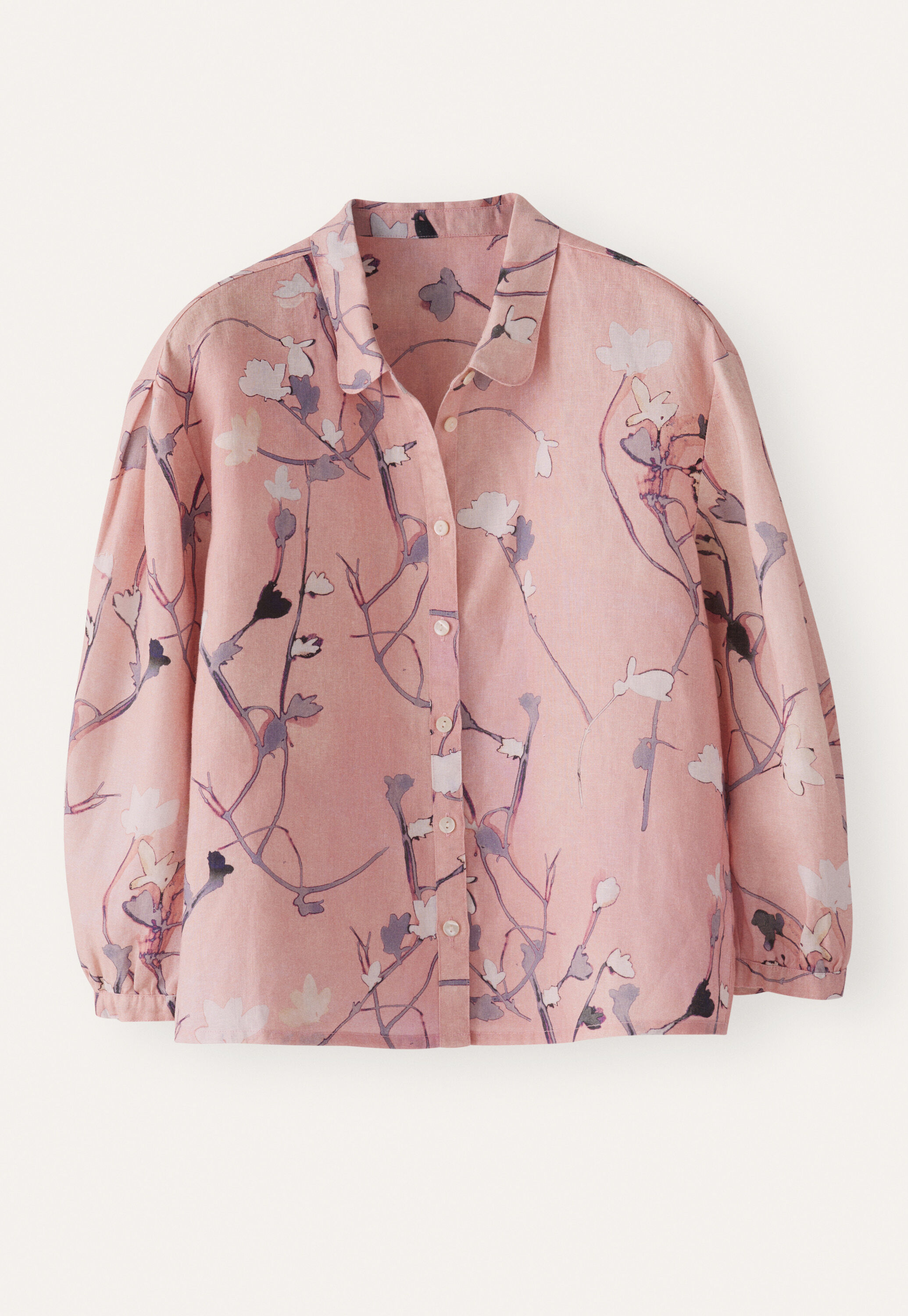 Printed pleat sleeve shirt