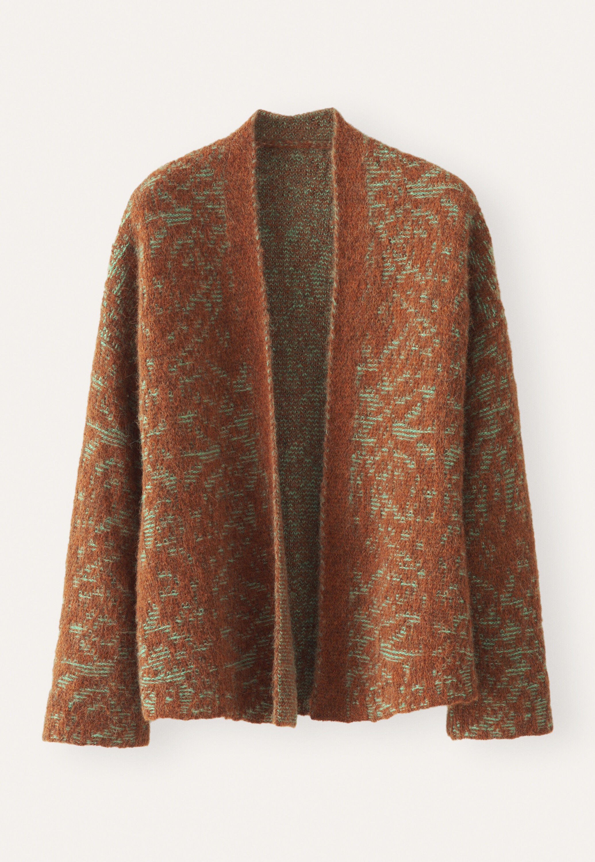 Lace-stitch kimono cardigan