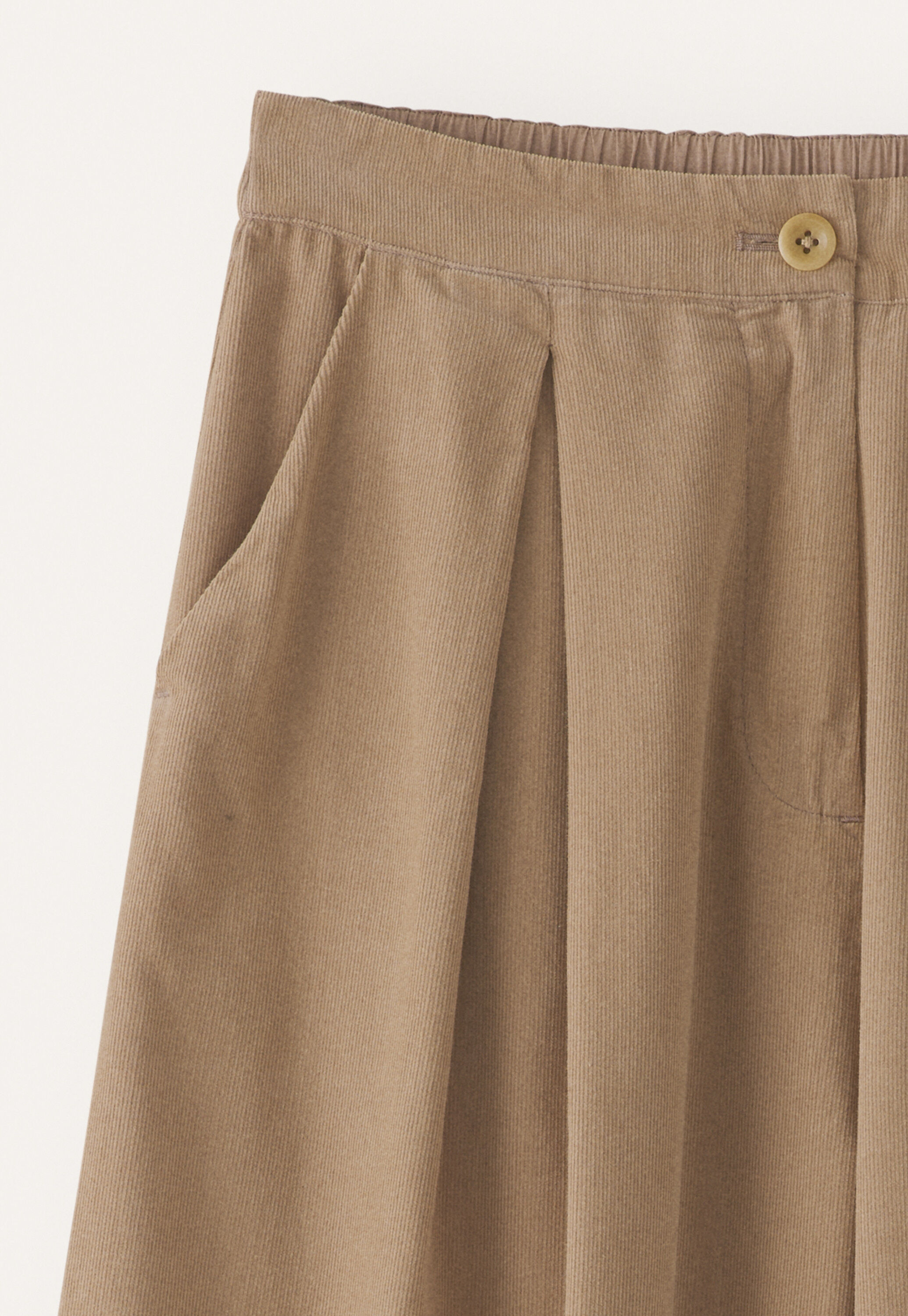 Fine cord wide-leg trousers