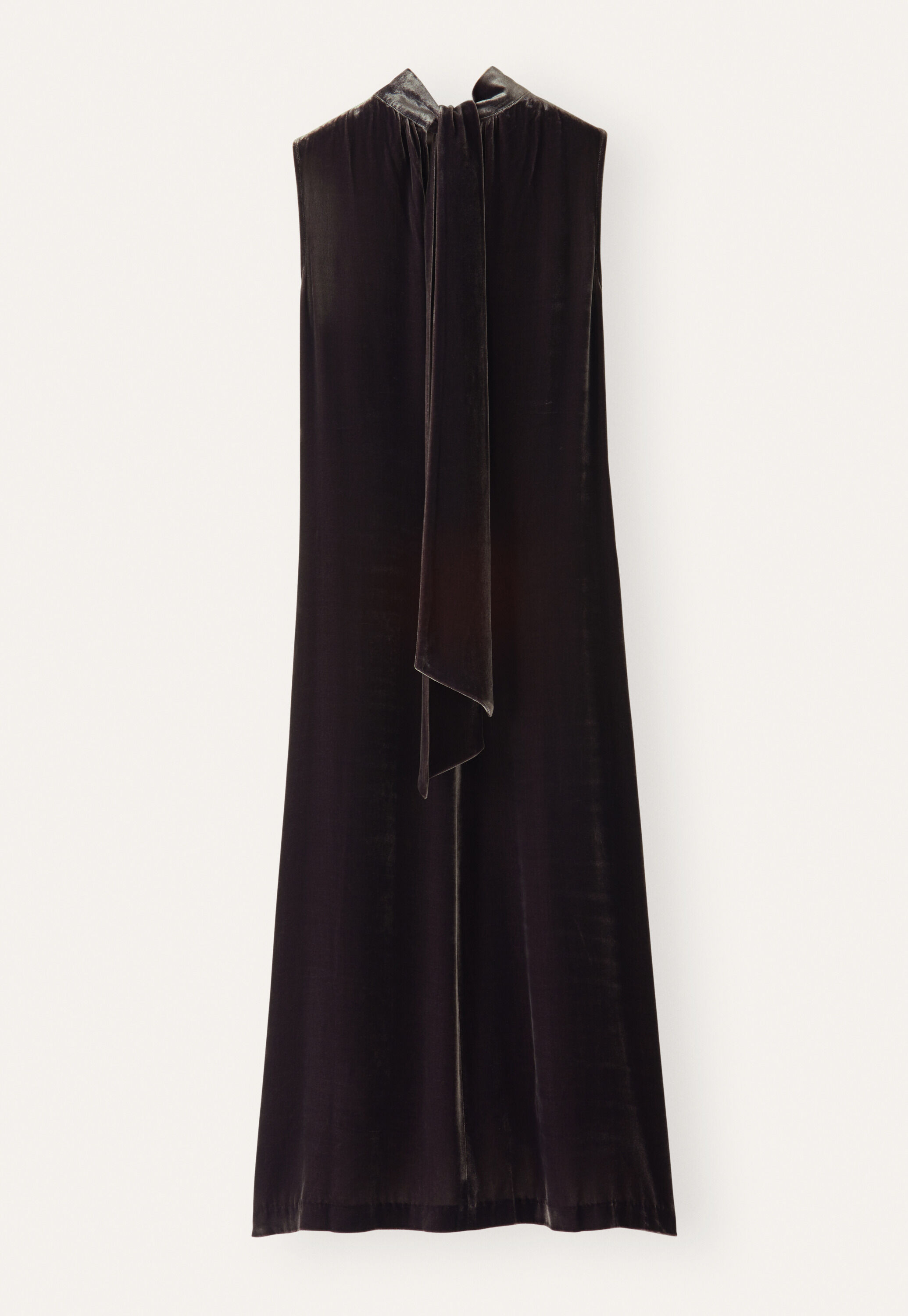 Sleeveless dress with back neck tie