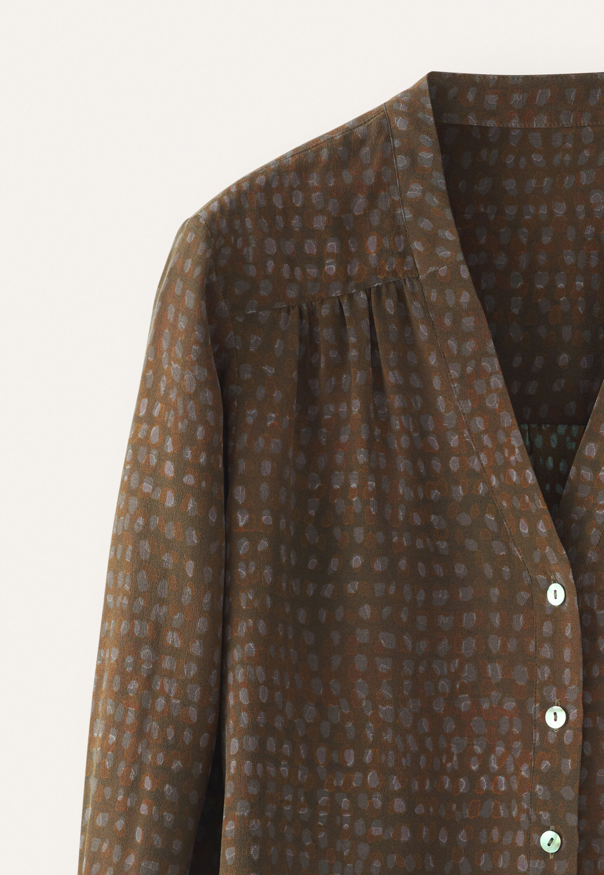 Printed v-neck blouse