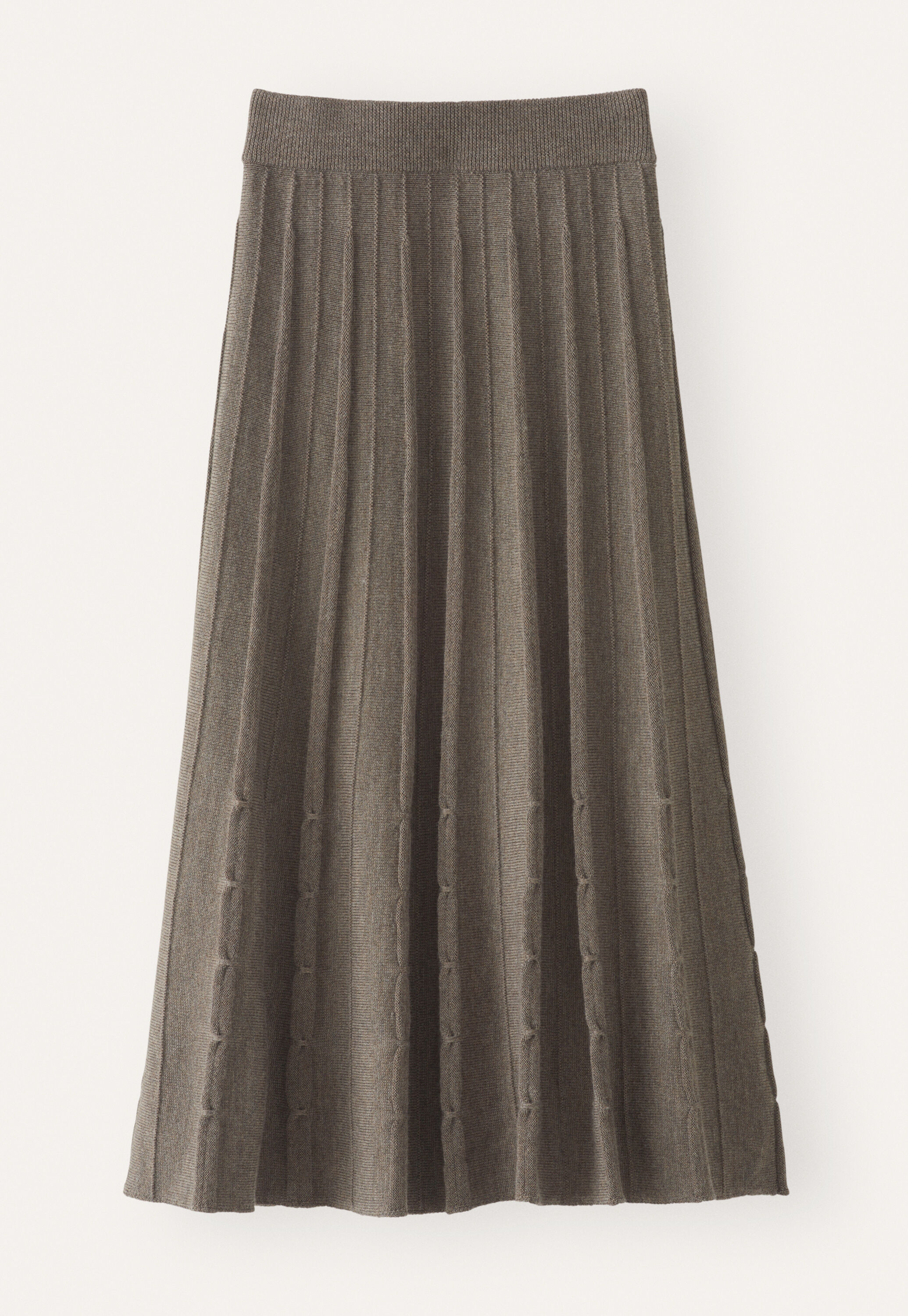 Tuck-stitch merino skirt