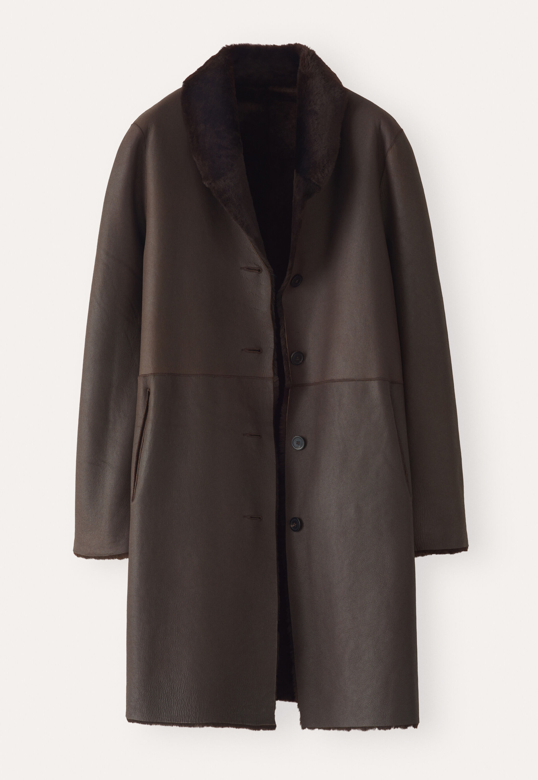 Reversible sheepskin coat